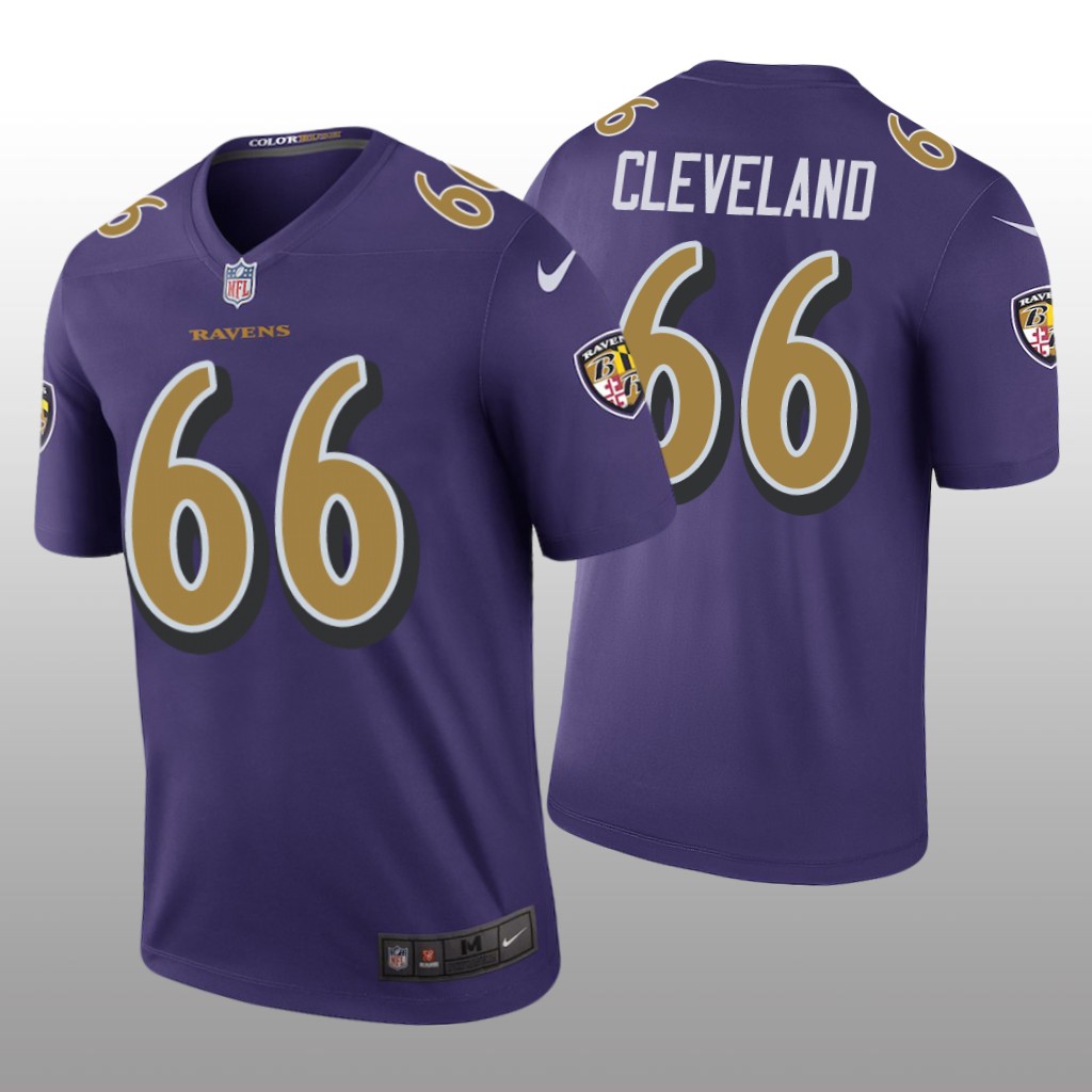 Baltimore Ravens Ben Cleveland Purple Jersey Color Rush Legend - Men's