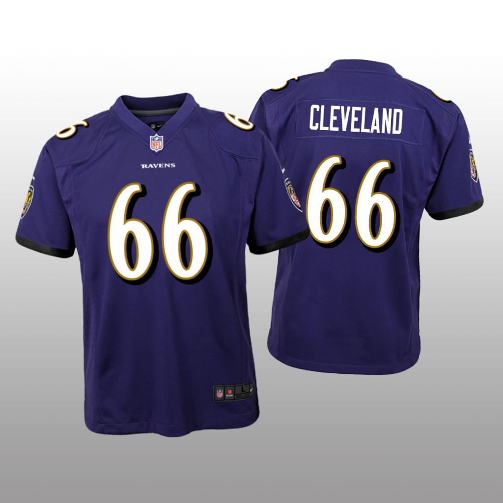 Baltimore Ravens Ben Cleveland Purple Jersey Game - Youth