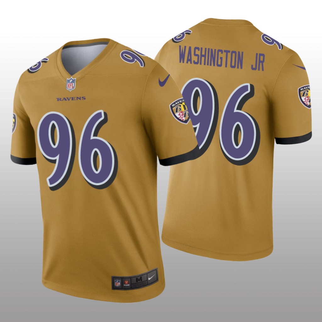 Baltimore Ravens Broderick Washington Jr. Gold Jersey Inverted Legend - Men's