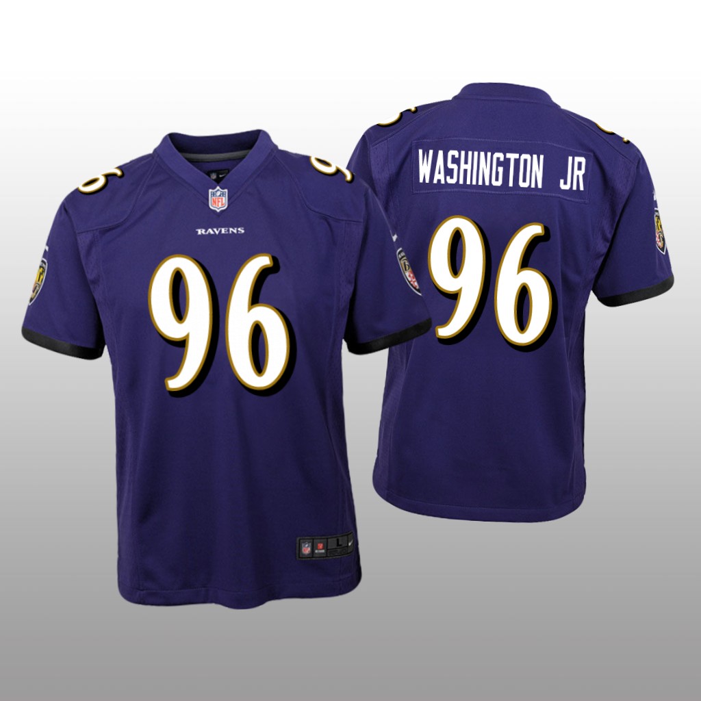 Baltimore Ravens Broderick Washington Jr. Purple Jersey Game - Youth