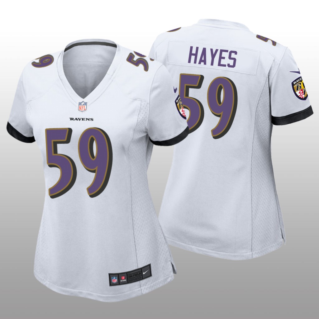 Baltimore Ravens Daelin Hayes White Jersey Game - Women's