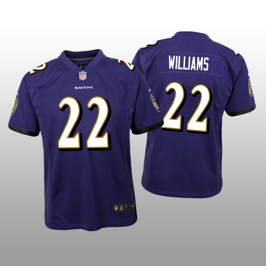 Baltimore Ravens Damarion Williams Purple Jersey Game - Youth