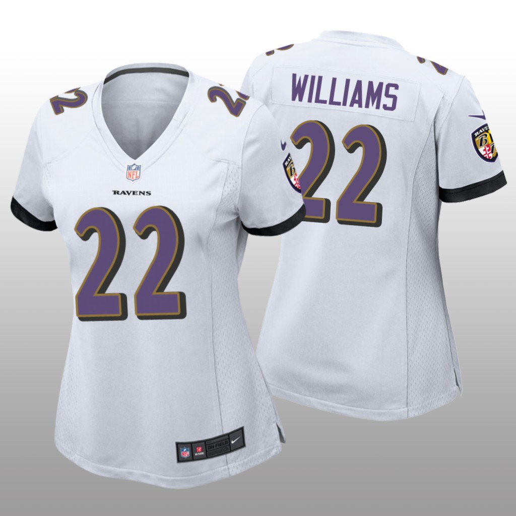 Baltimore Ravens Damarion Williams White Jersey Game - Women's