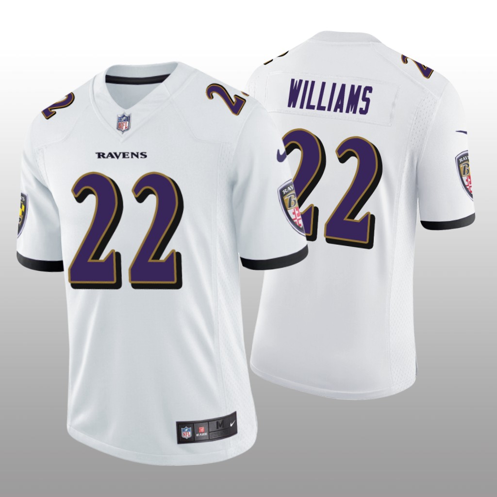 Baltimore Ravens Damarion Williams White Jersey Vapor Limited - Men's