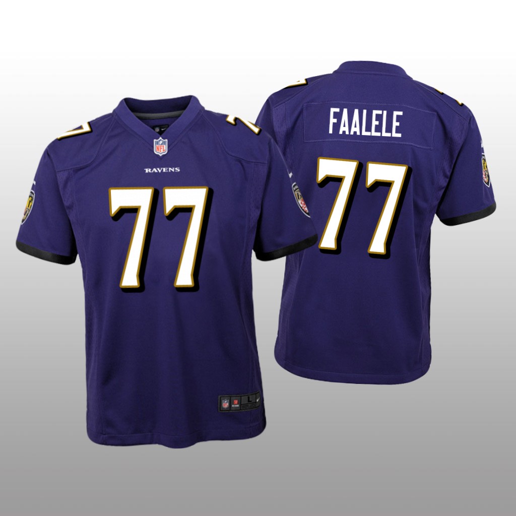 Baltimore Ravens Daniel Faalele Purple Jersey Game - Youth