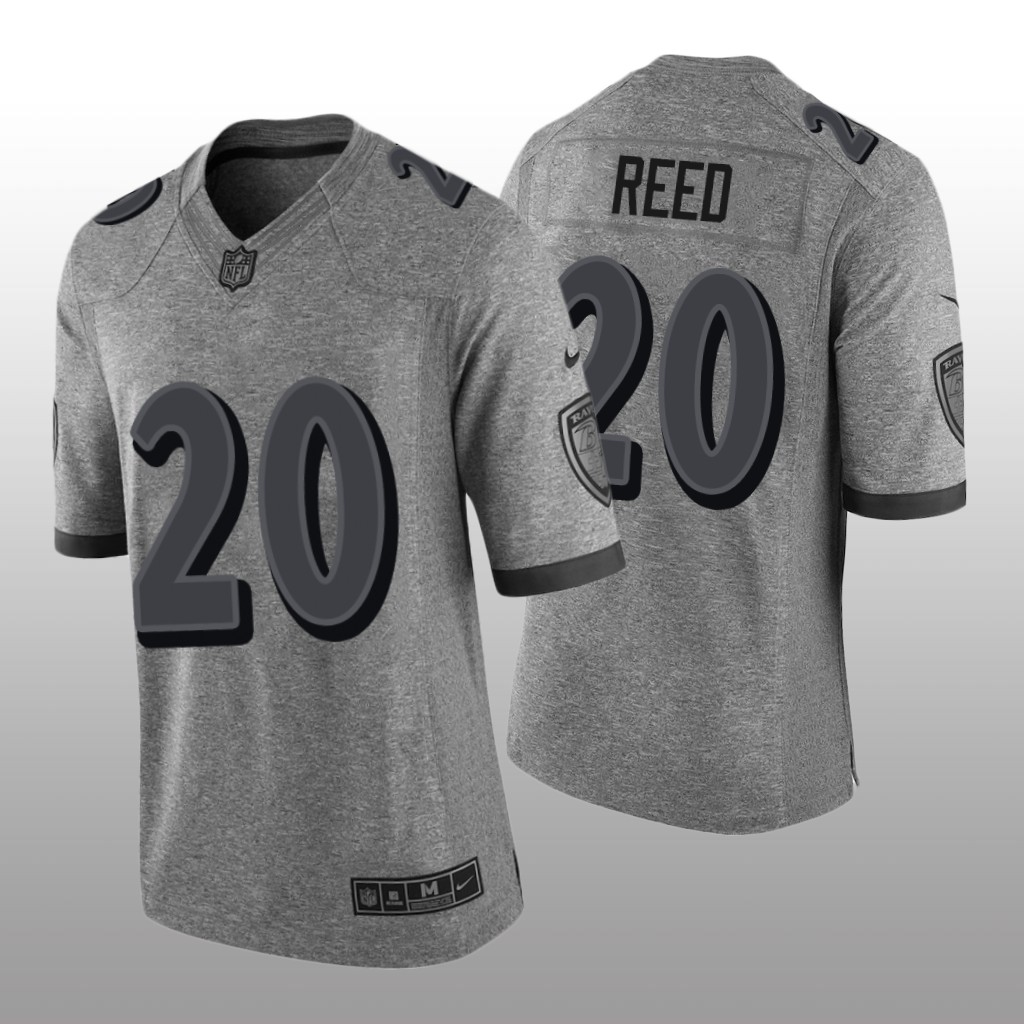 Baltimore Ravens Ed Reed Gray Jersey Gridiron Gray Limited