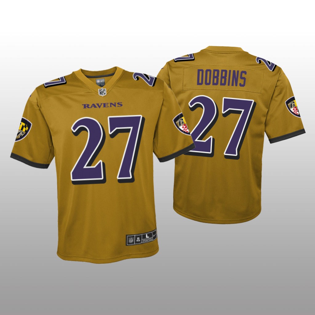 Baltimore Ravens J.K. Dobbins Gold Jersey Inverted Game - Youth