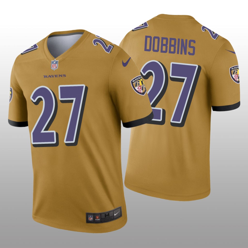 Baltimore Ravens J.K. Dobbins Gold Jersey Inverted Legend - Men's