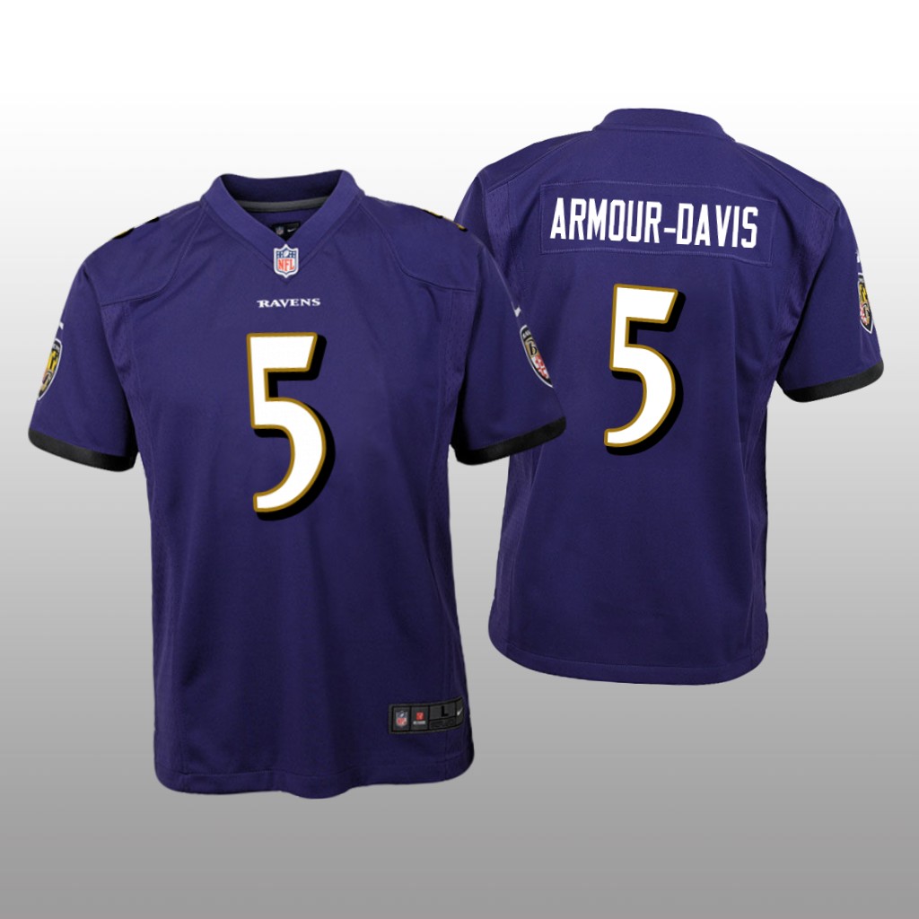 Baltimore Ravens Jalyn Armour-Davis Purple Jersey Game - Youth