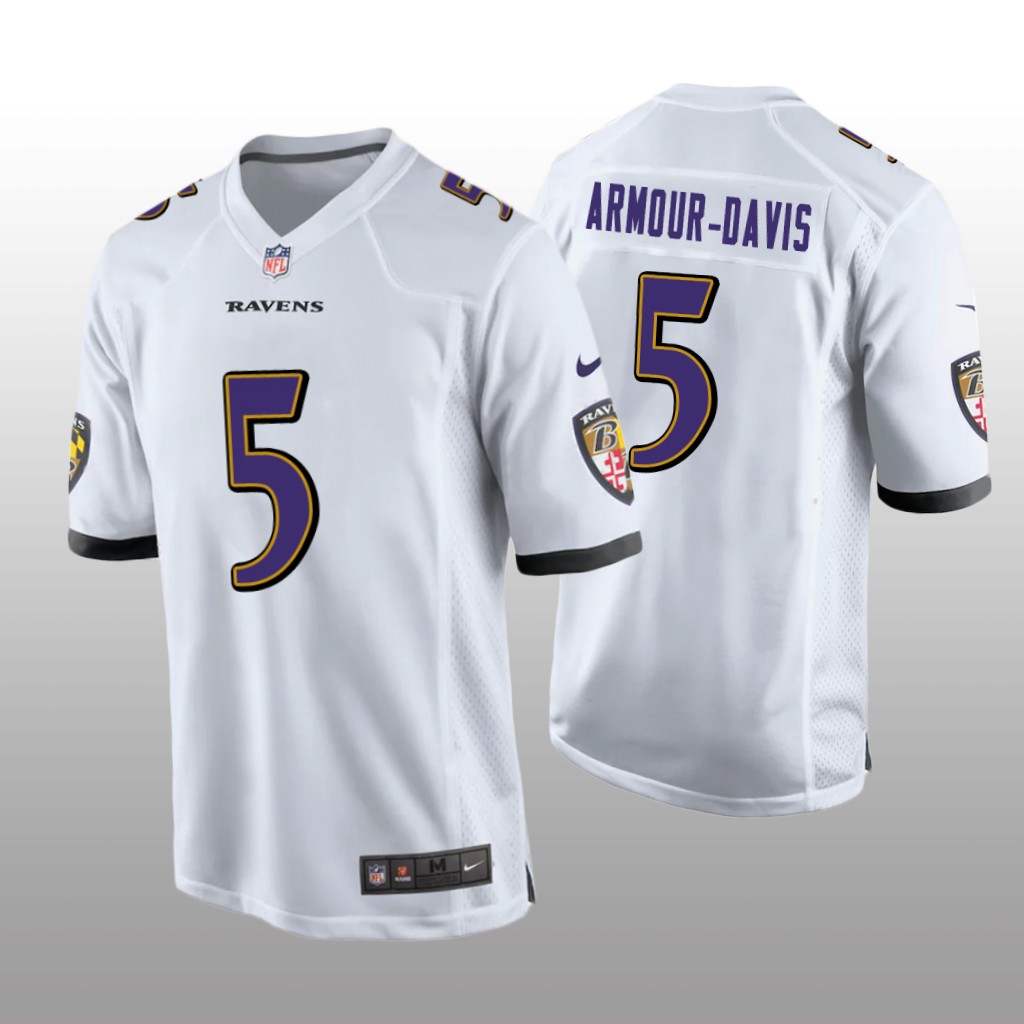 Baltimore Ravens Jalyn Armour-Davis White Jersey Game - Men's