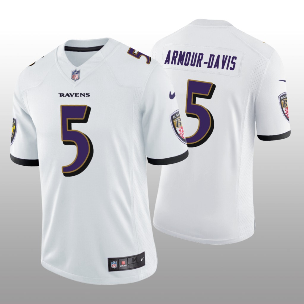 Baltimore Ravens Jalyn Armour-Davis White Jersey Vapor Limited - Men's