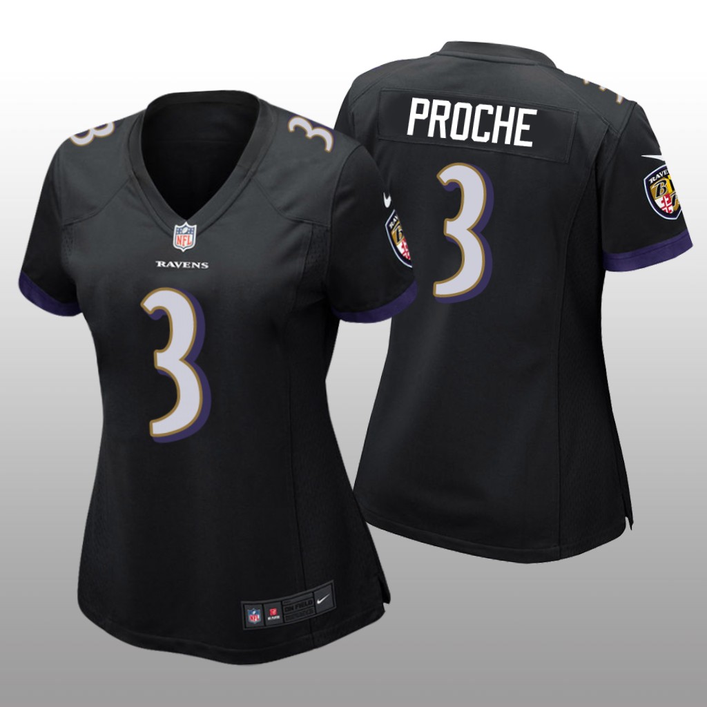 Baltimore Ravens James Proche Black Jersey Game - Women's