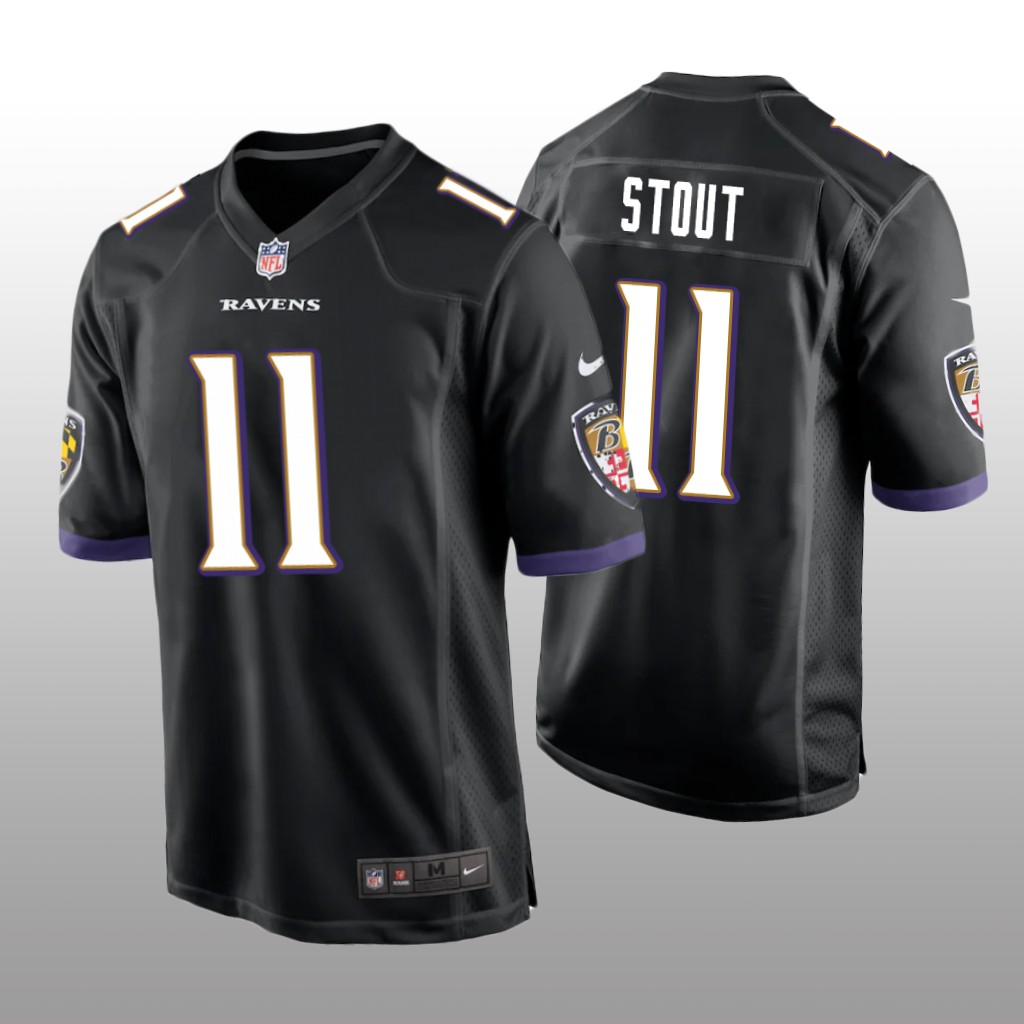 Baltimore Ravens Jordan Stout Black Jersey Game - Men's