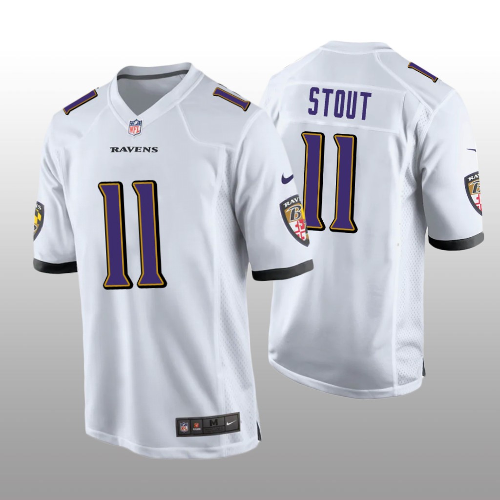 Baltimore Ravens Jordan Stout White Jersey Game - Men's