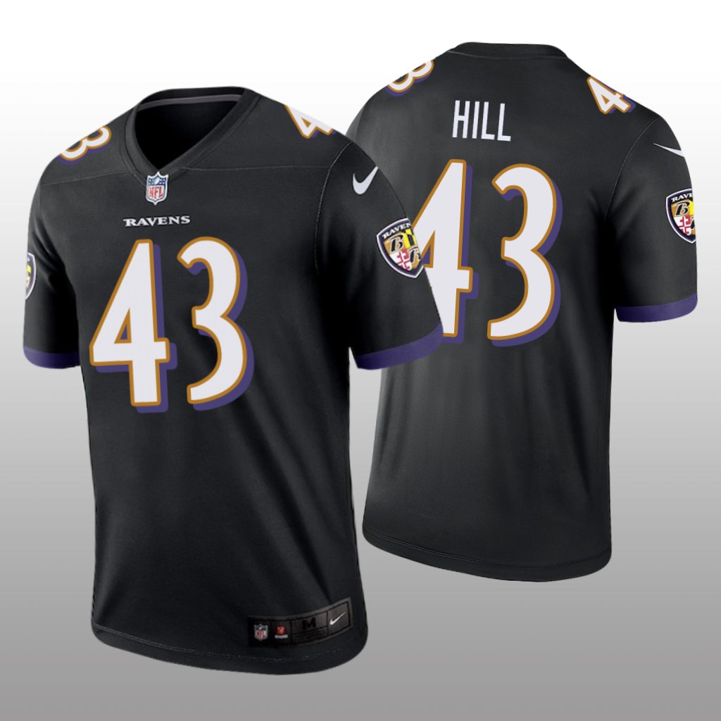 Baltimore Ravens Justice Hill Black Jersey Legend - Men's