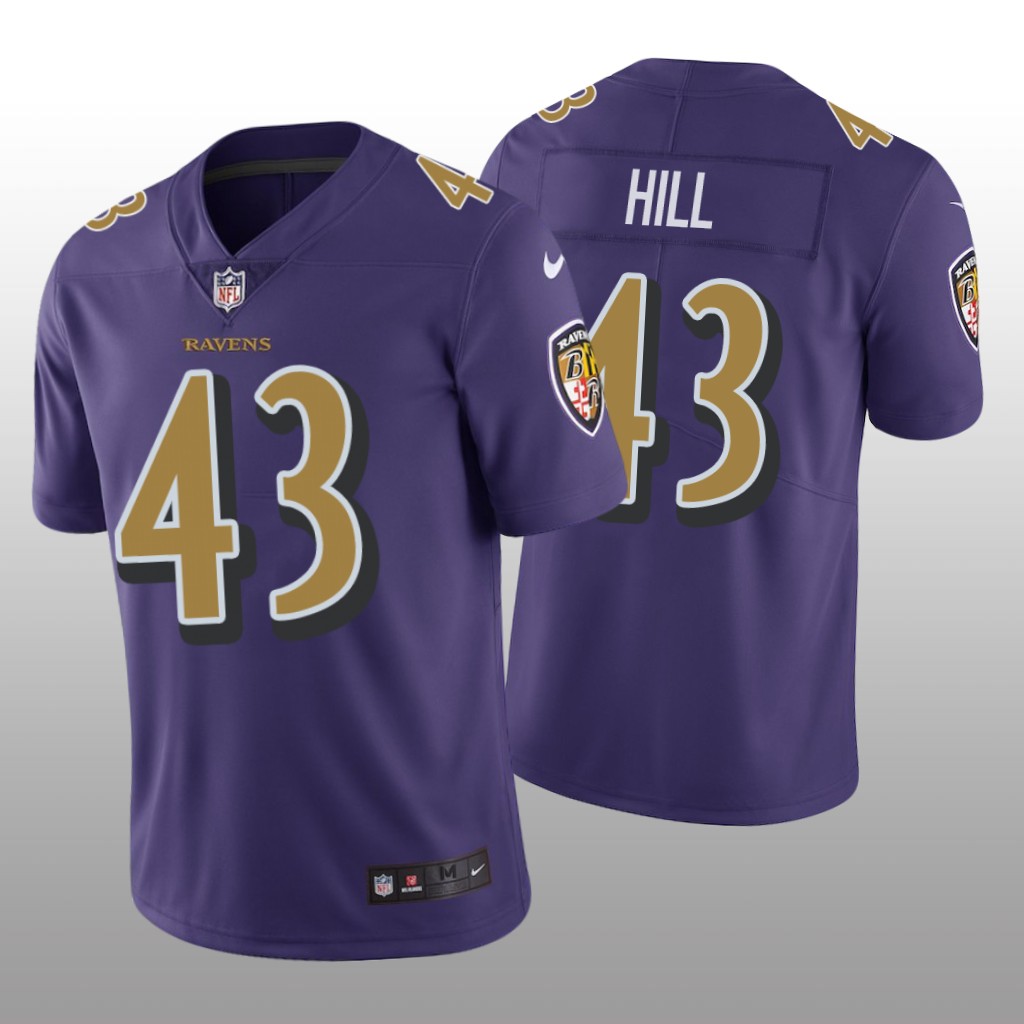 Baltimore Ravens Justice Hill Purple Jersey Color Rush Limited - Men's