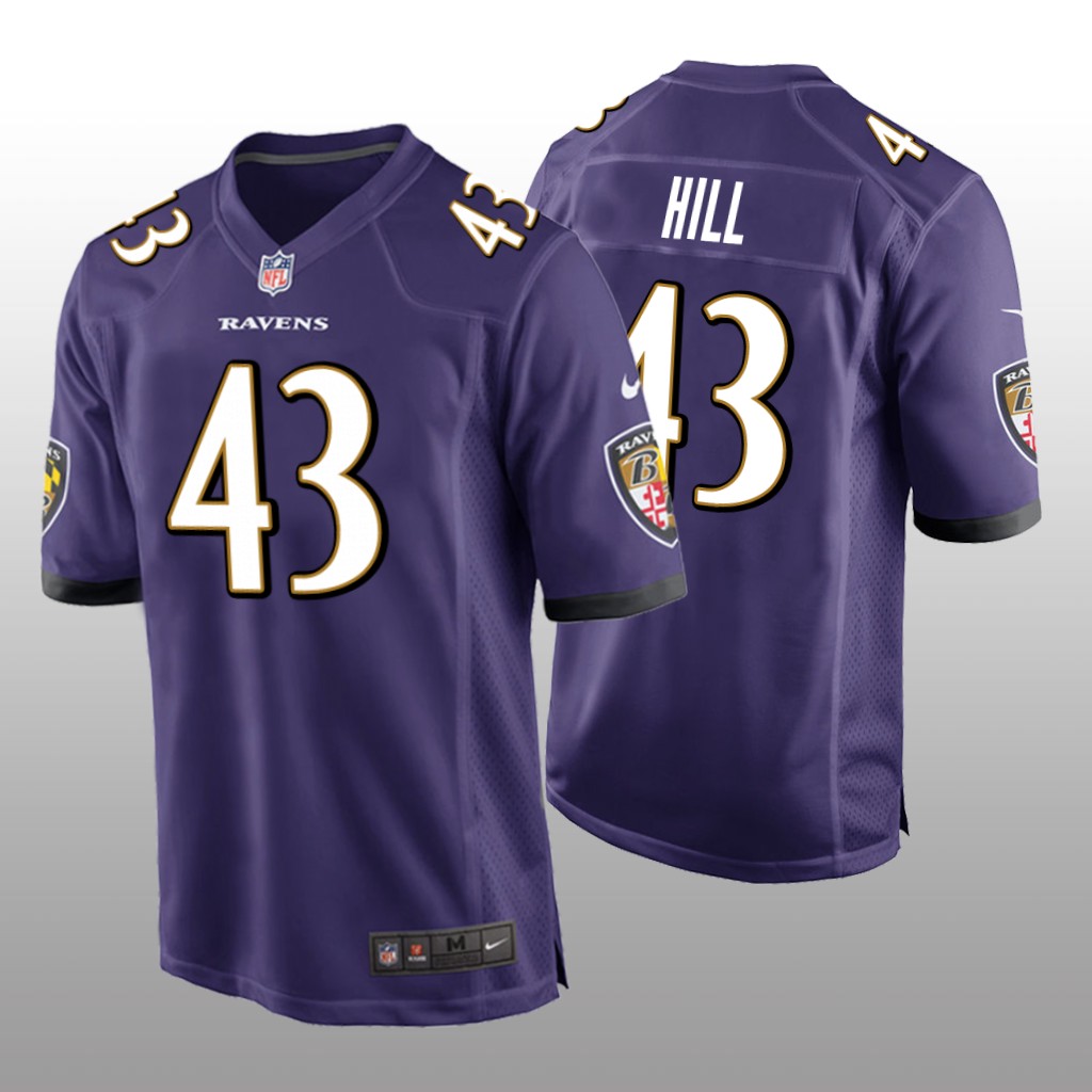 Baltimore Ravens Justice Hill Purple Jersey Game - Men's