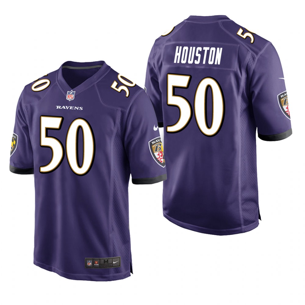 Baltimore Ravens Justin Houston Purple Jersey Game - Men's
