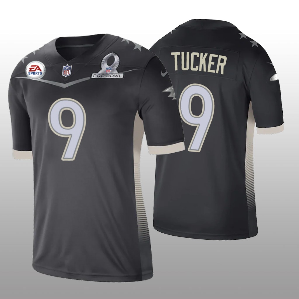 Baltimore Ravens Justin Tucker Anthracite Jersey 2021 AFC Pro Bowl Game - Men's