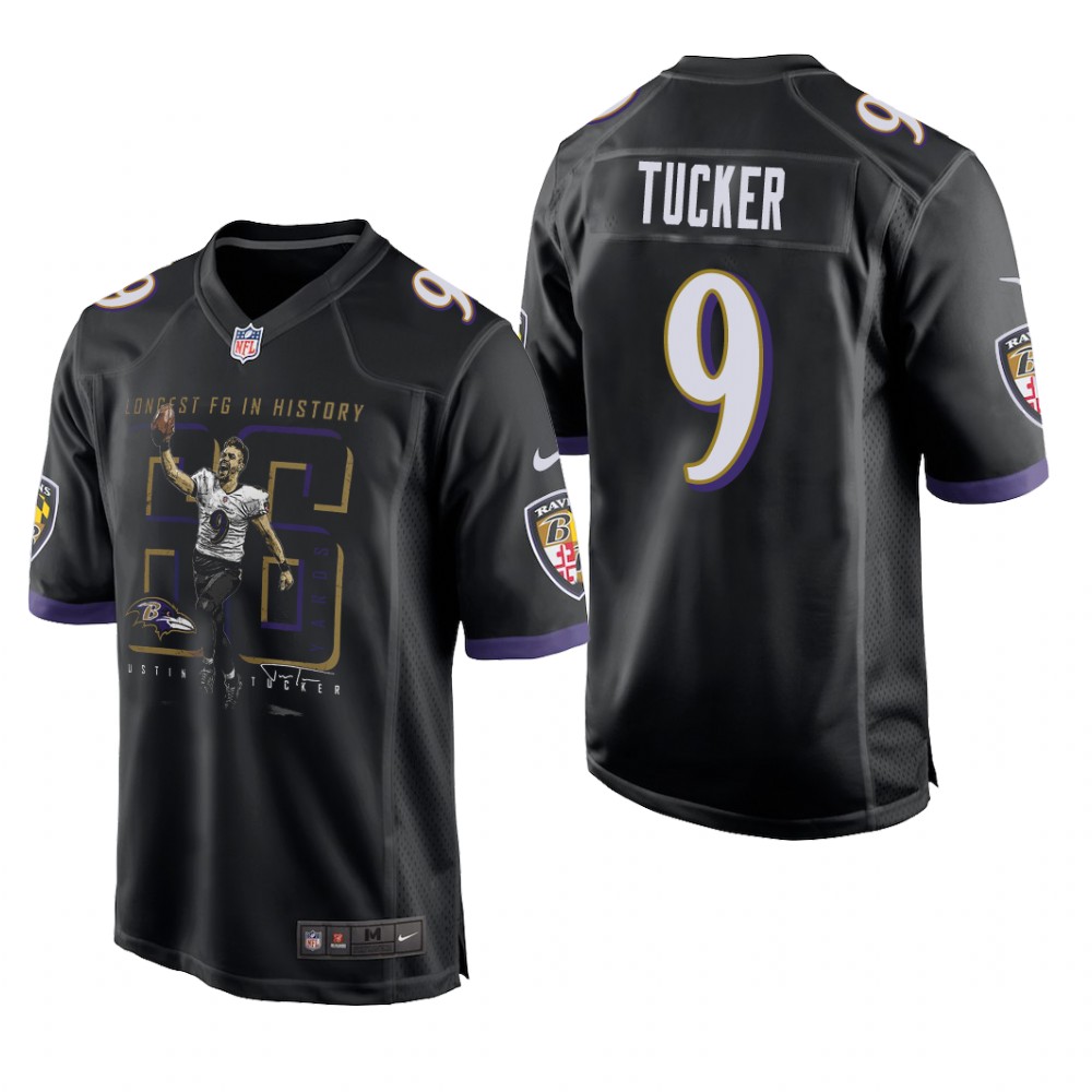 Baltimore Ravens Justin Tucker Black Game Longest Field Goal - Men's