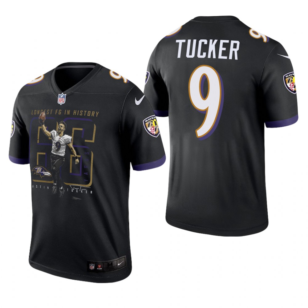 Baltimore Ravens Justin Tucker Black Legend Longest Field Goal - Men's