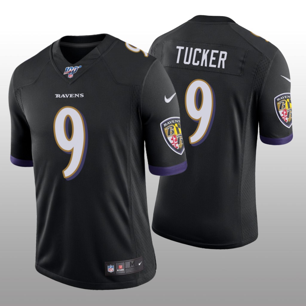 Baltimore Ravens Justin Tucker Black Limited Jersey 100th Season - Men's