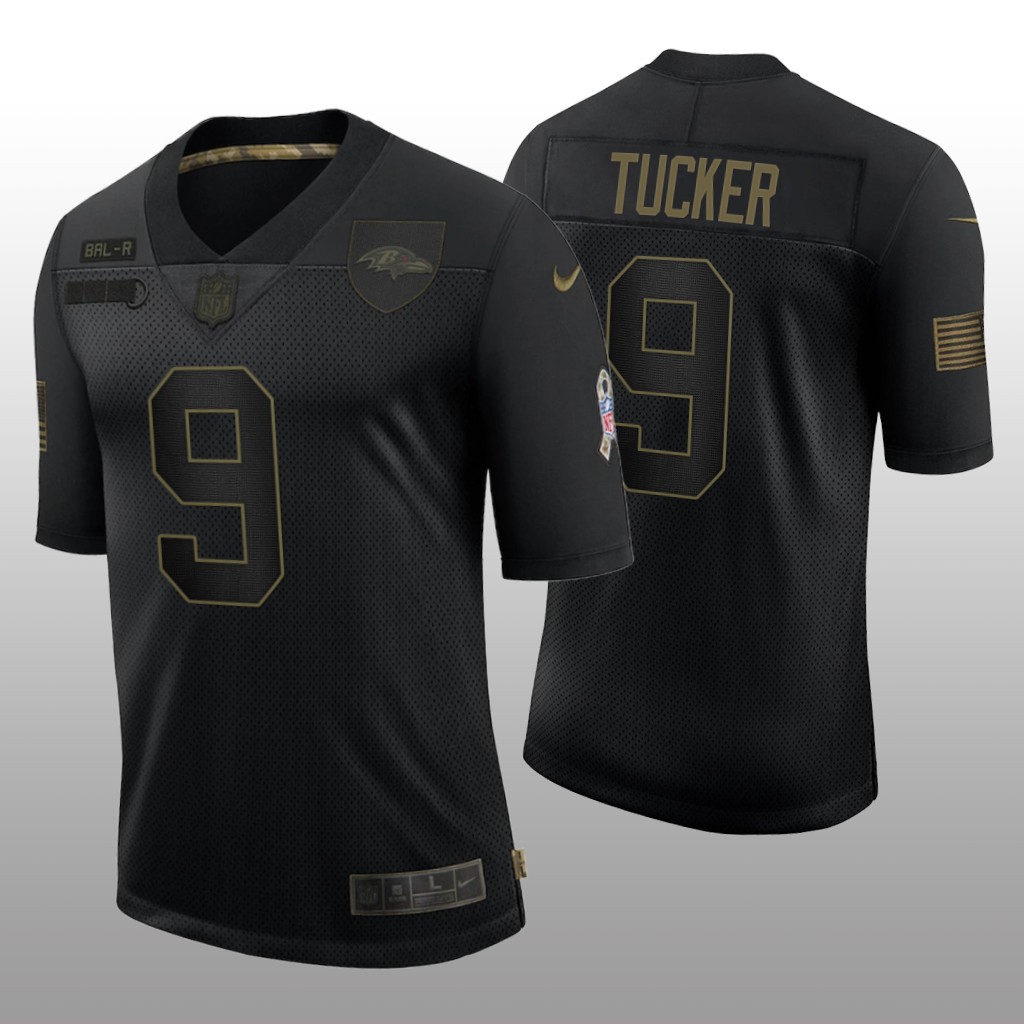 Baltimore Ravens Justin Tucker Black Limited Jersey 2020 Salute To Service - Men's