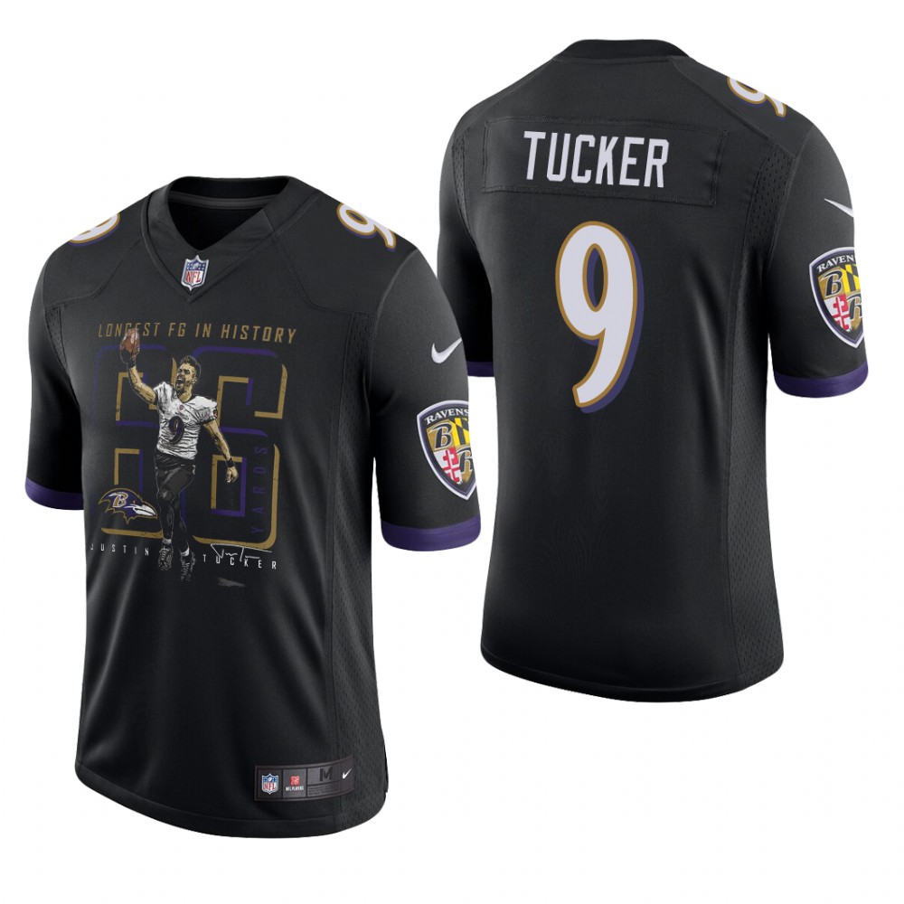 Baltimore Ravens Justin Tucker Black Limited Longest Field Goal - Men's
