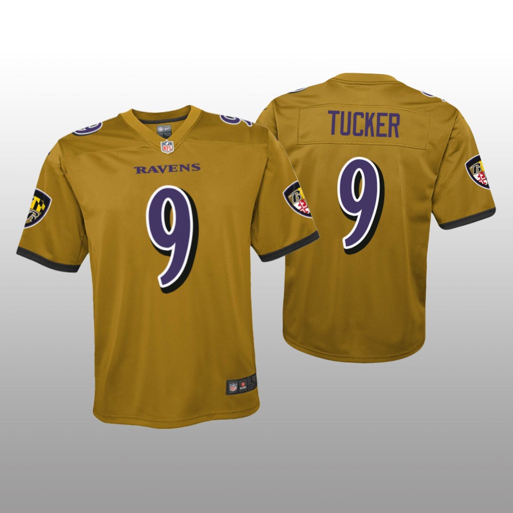 Baltimore Ravens Justin Tucker Gold Jersey Inverted Game - Youth