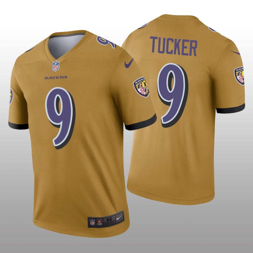 Baltimore Ravens Justin Tucker Gold Jersey Inverted Legend - Men's