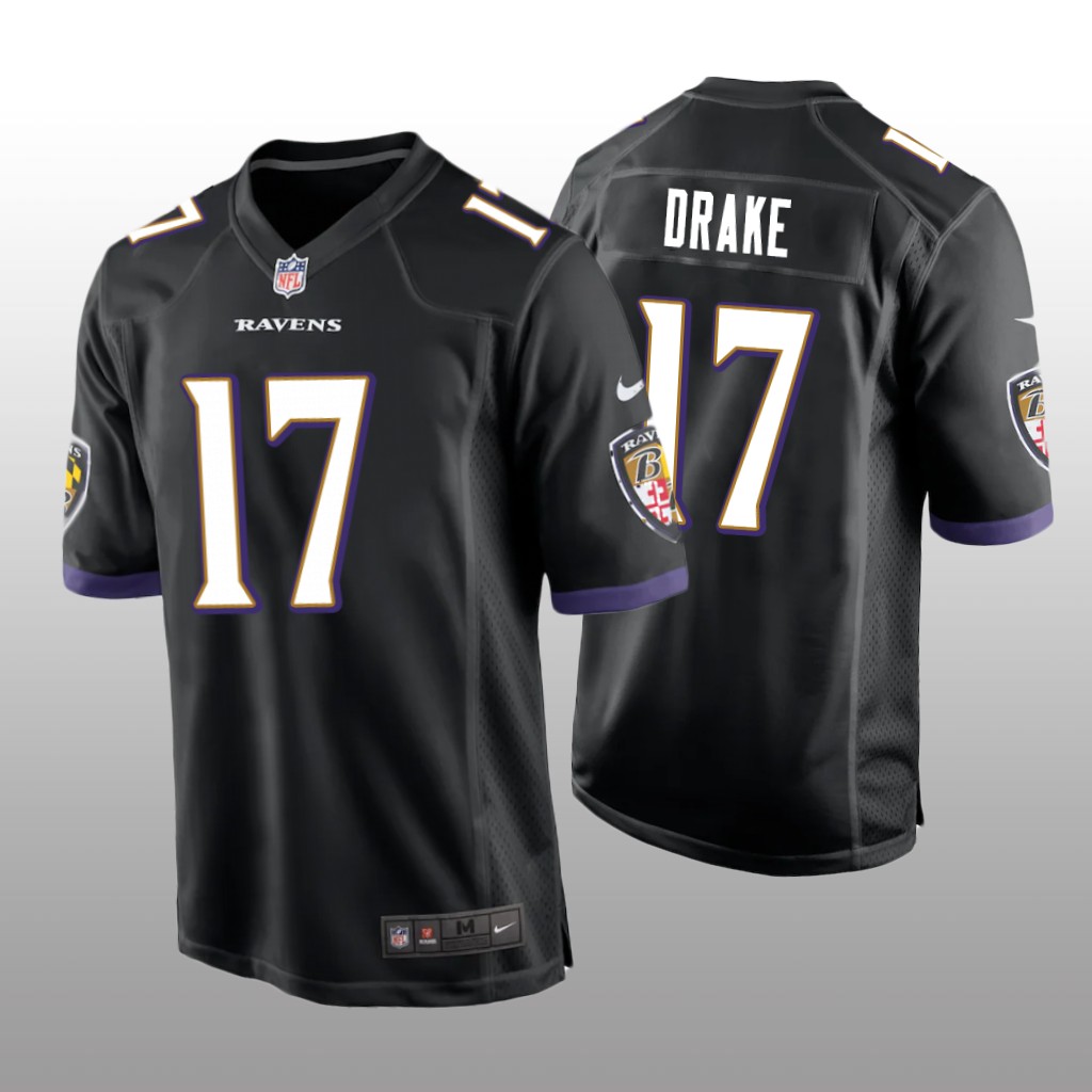 Baltimore Ravens Kenyan Drake Black Jersey Game - Men's
