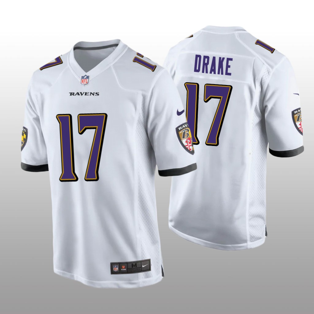 Baltimore Ravens Kenyan Drake White Jersey Game - Men's