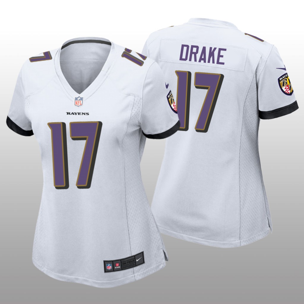 Baltimore Ravens Kenyan Drake White Jersey Game - Women's