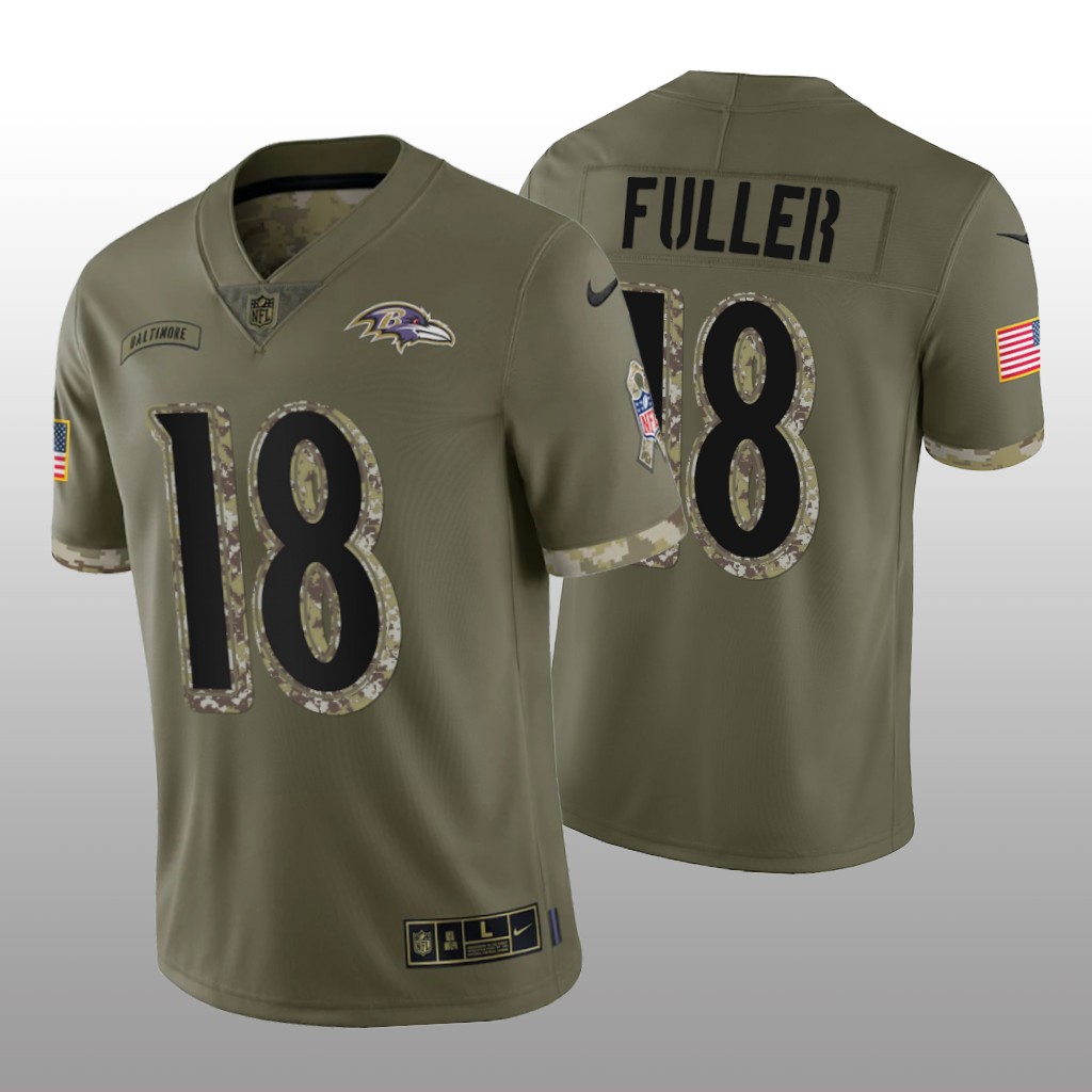 Baltimore Ravens Kyle Fuller Olive Jersey 2022 Salute To Service - Men's