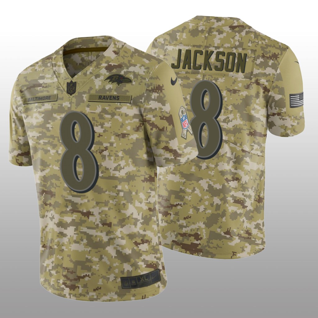Baltimore Ravens Lamar Jackson #8 Salute to Service Limited Jersey - Camo