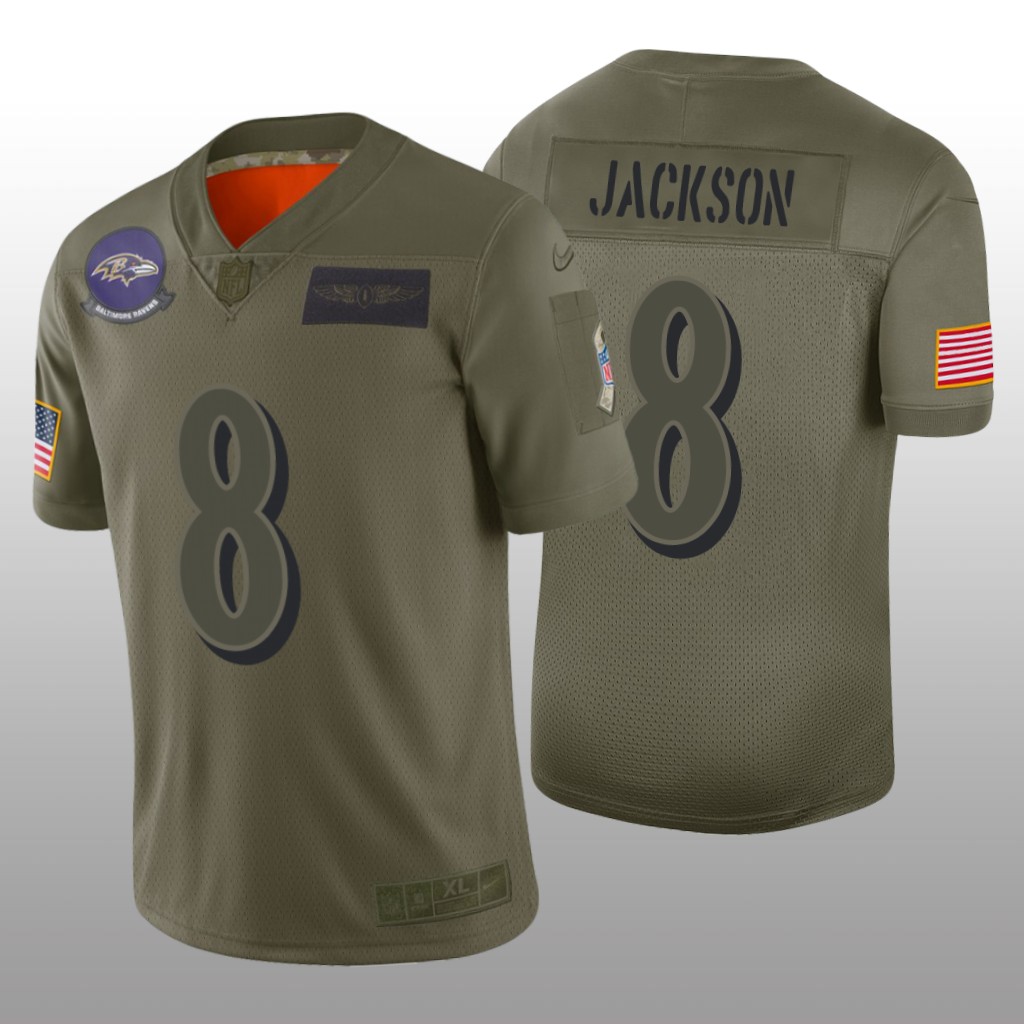 Baltimore Ravens Lamar Jackson Camo Limited Jersey 2019 Salute to Service - Men's