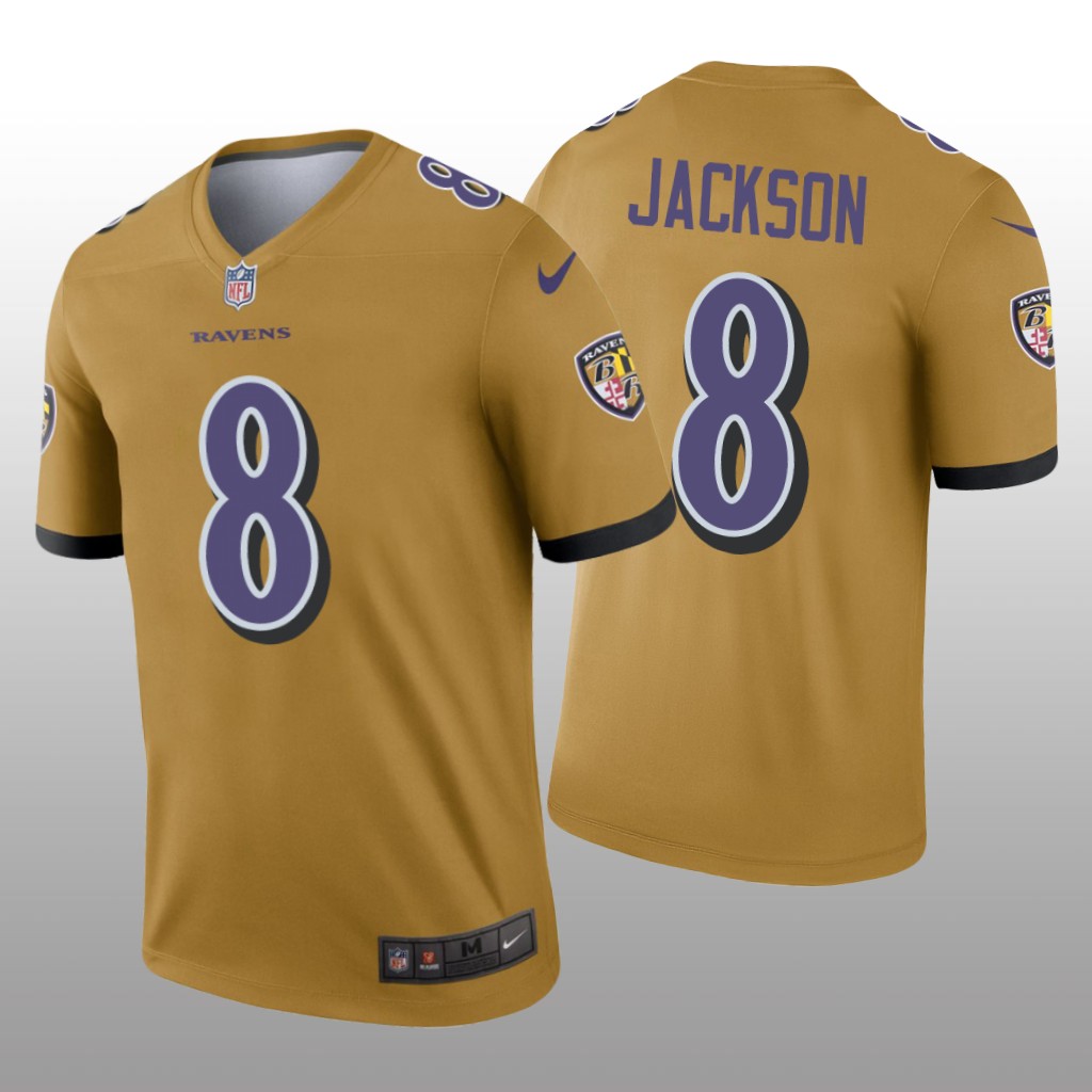 Baltimore Ravens Lamar Jackson Gold Jersey Inverted Legend - Men's