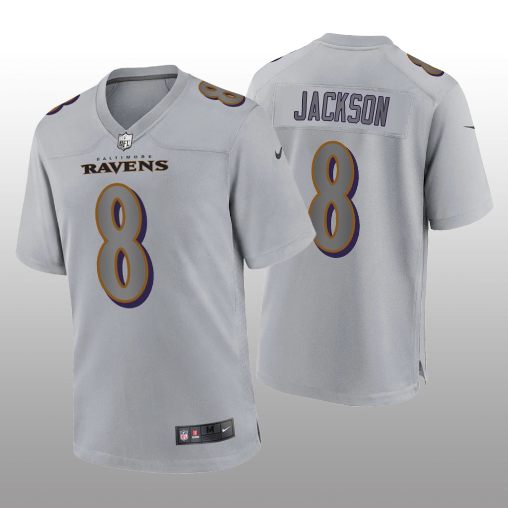 Baltimore Ravens Lamar Jackson Gray Jersey Atmosphere Fashion Game - Men's
