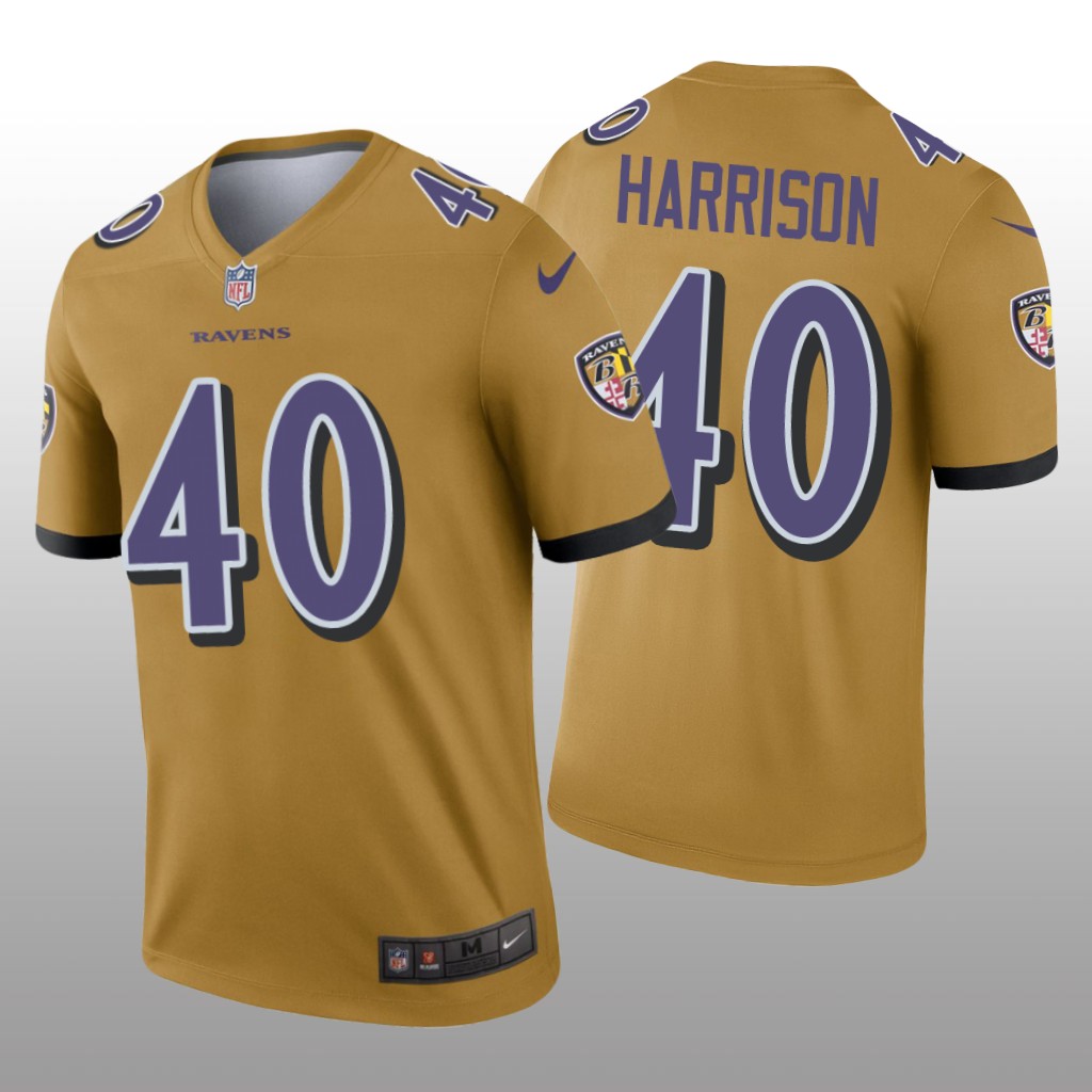 Baltimore Ravens Malik Harrison Gold Jersey Inverted Legend - Men's