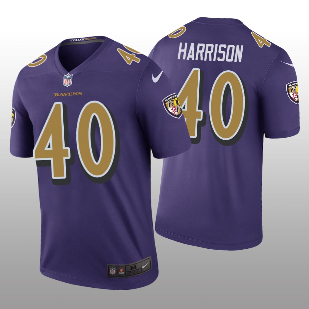 Baltimore Ravens Malik Harrison Purple Jersey Color Rush Legend - Men's