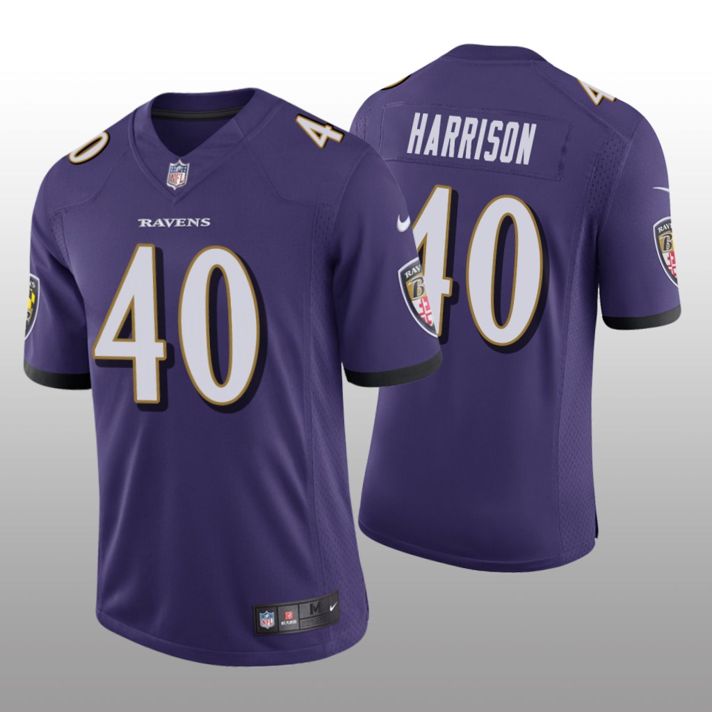 Baltimore Ravens Malik Harrison Purple Jersey Vapor Limited - Men's
