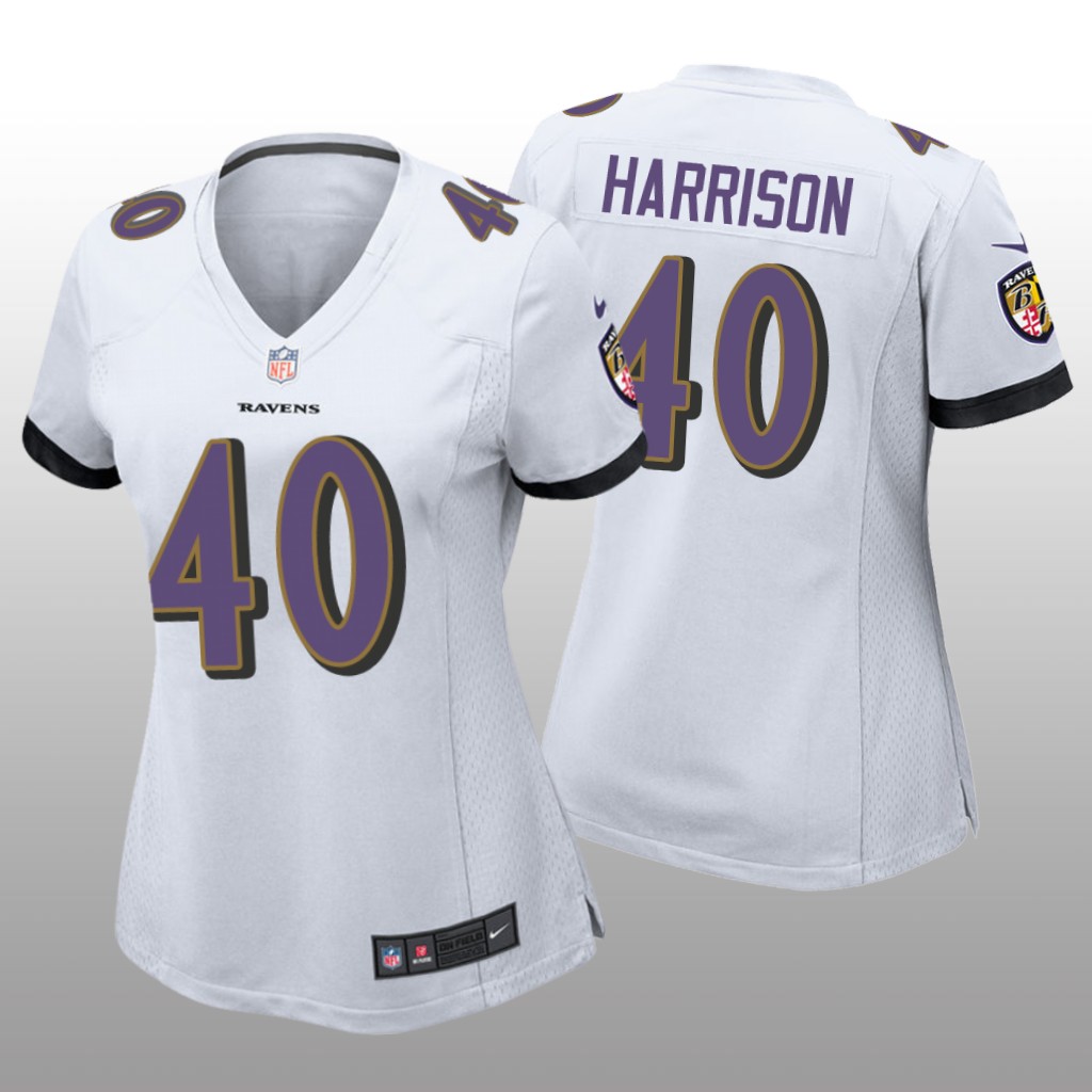 Baltimore Ravens Malik Harrison White Jersey Game - Women's