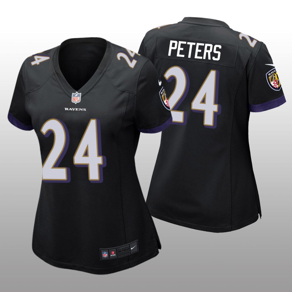 Baltimore Ravens Marcus Peters Black Jersey Game - Women's
