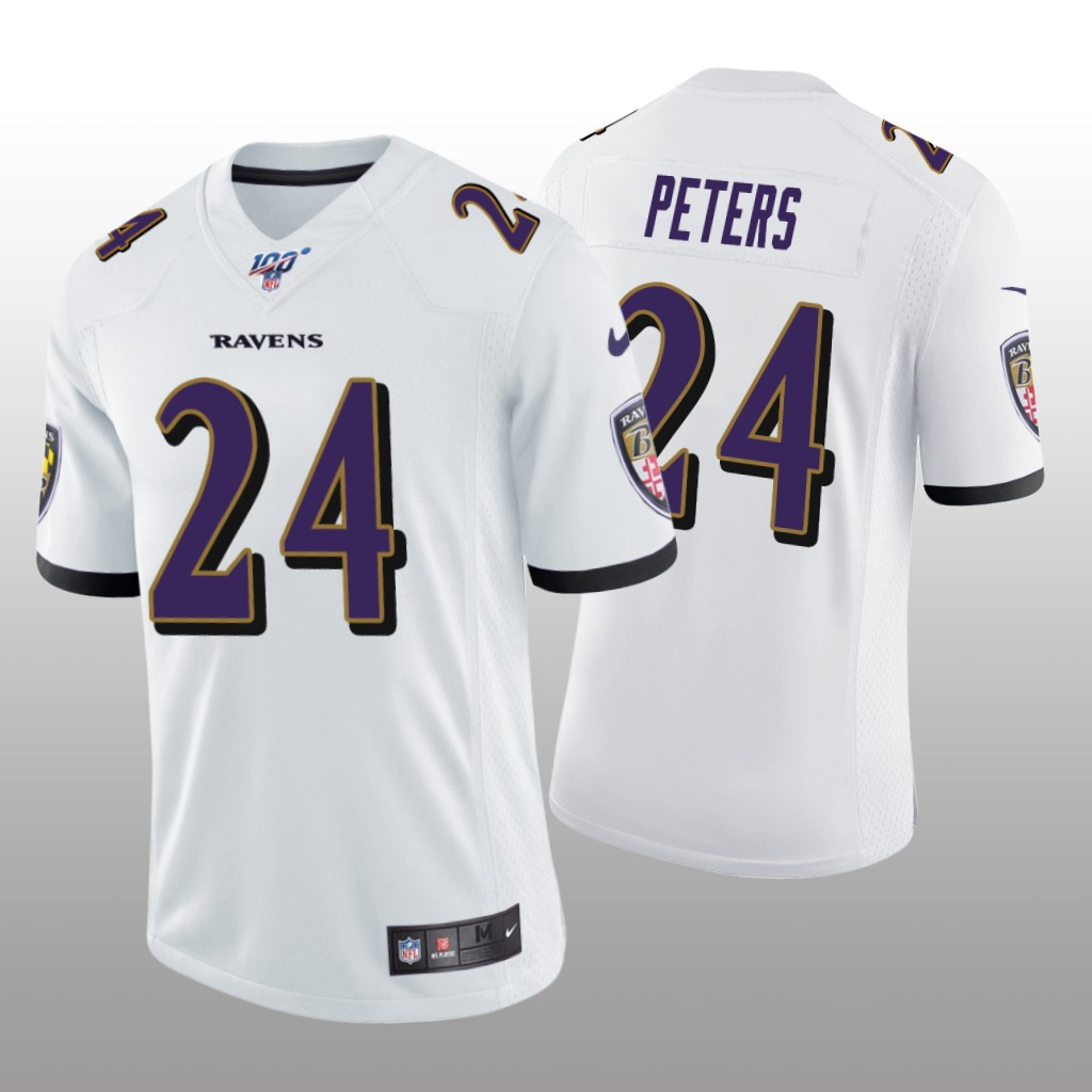 Baltimore Ravens Marcus Peters White Vapor Limited Jersey 100th Season - Men's