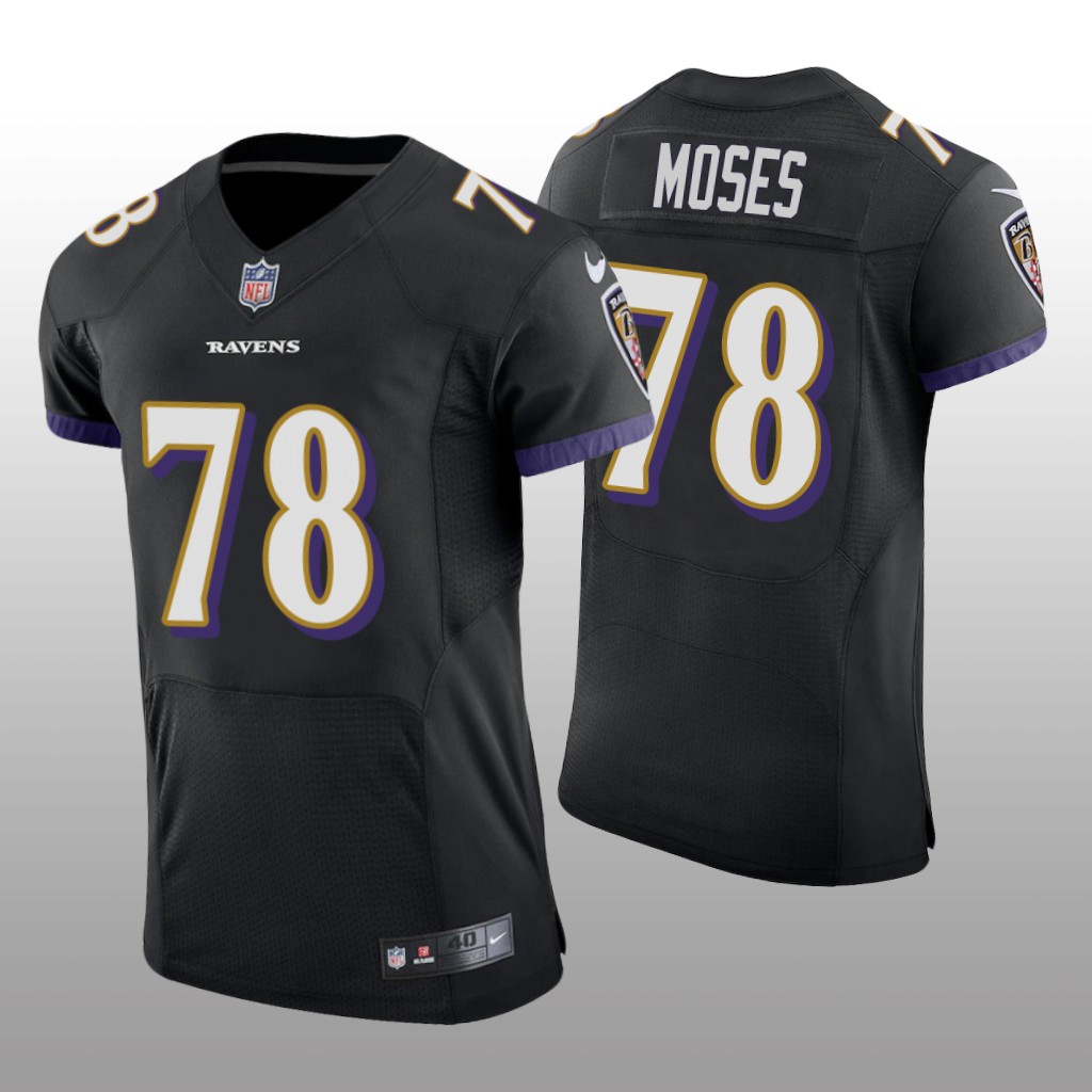 Baltimore Ravens Morgan Moses Black Jersey Vapor Elite Men's