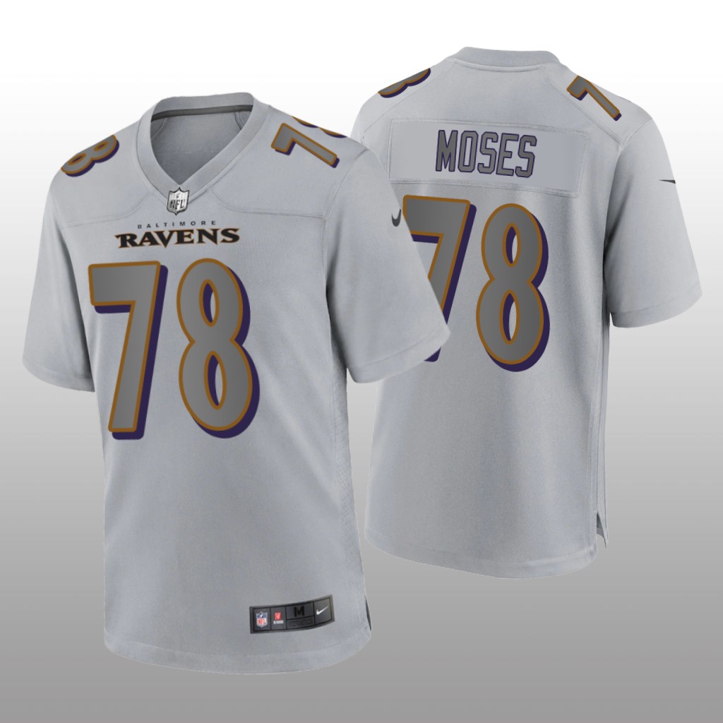 Baltimore Ravens Morgan Moses Gray Jersey Atmosphere Fashion Game - Men's