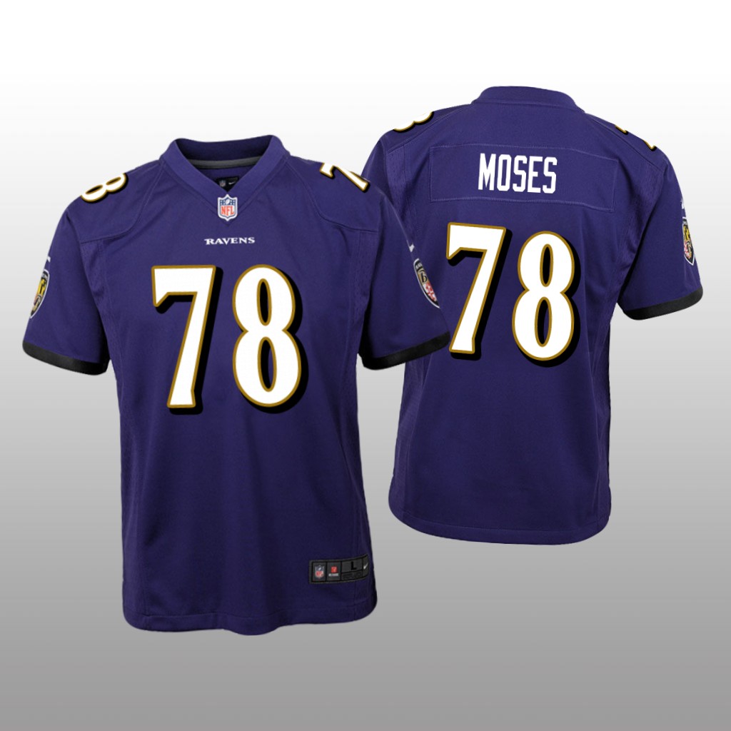 Baltimore Ravens Morgan Moses Purple Jersey Game - Youth