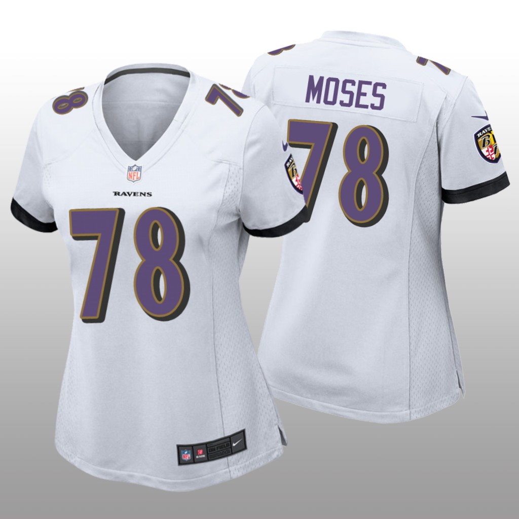 Baltimore Ravens Morgan Moses White Jersey Game - Women's