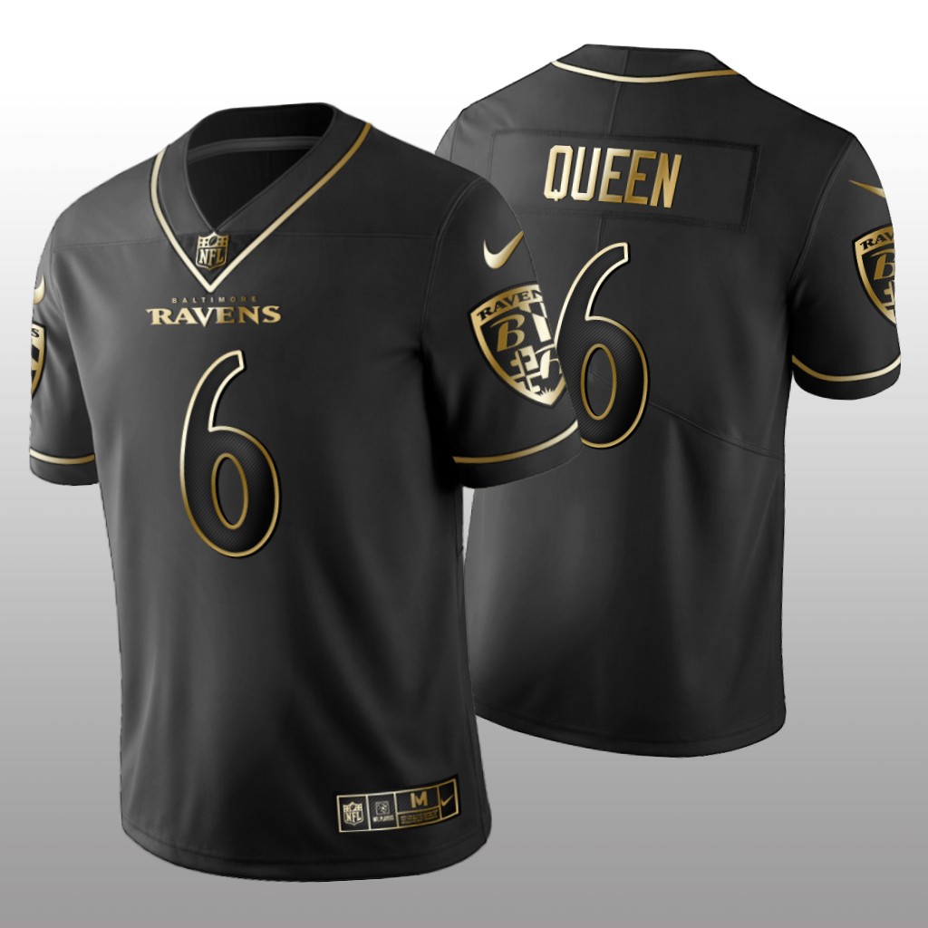 Baltimore Ravens Patrick Queen Black Jersey Golden Edition Men's