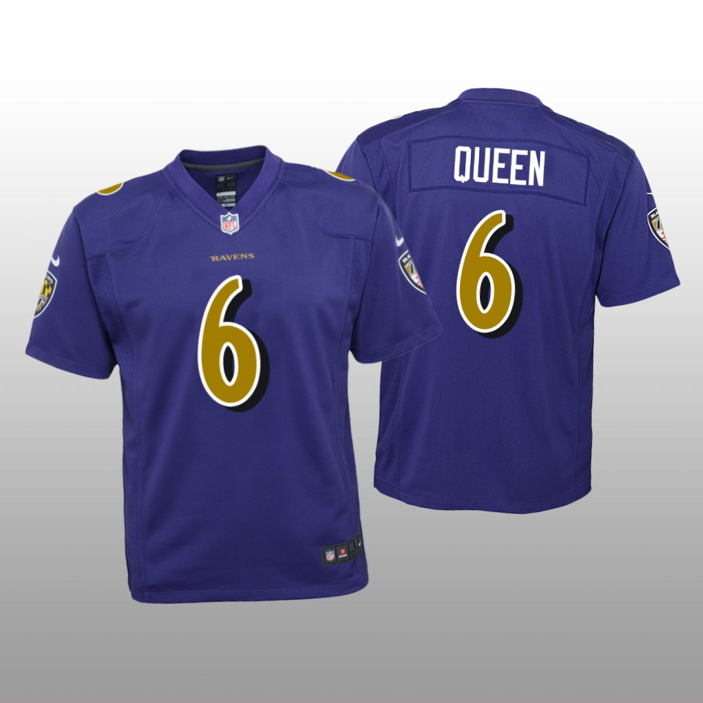 Baltimore Ravens Patrick Queen Purple Jersey Color Rush Game - Youth